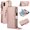 Rosegold, variant on Allytechgroup Wallet Case for iPhone XS Max, RFID Blocking Multiple Cards Holder Zipper Pocket Hand Strap Shockproof Stand Phone Case with Crossbody Lanyard for Women Girls, Black