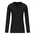 thumbnail image 4 of Giftesty Womens Shirts Plus Size Fashion Woman Long Sleeve V-Neck Solid Blouse Causal Pullover Zipper Tops, 4 of 6
