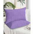 thumbnail image 2 of Lavender Burlap Texture Pillow Covers King Size 2 Pack, Farmhouse Vintage Lavender Soft Bed Throw Pillowcases Breathable Cooling Long Lumbar Body Pillow Sham Cover for Bed Sofa 20''x36'', 2 of 7