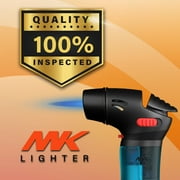 MK Refillable Mini Butane Torch Lighter with Adjustable Flame, Safety Lock, 1 Pack, Assorted Colors