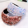 thumbnail image 4 of SPRING PARK Women's Non-slip Sequined Headband Padded Hairband Wide Hair Hoop, 4 of 8