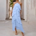 thumbnail image 2 of UPPADA Women's Chiffon Dress Summer Sleeveless Halter Neck Dress Ruffle Tiered Layed Chiffon Dress Flowy Swing Long Gown Dress Blue,M, 2 of 6