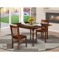 thumbnail image 3 of East West Furniture Monza 3-piece Wood Kitchen Table and Chair Set in Mahogany, 3 of 3