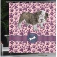 thumbnail image 3 of Ambesonne Dog Lover Shower Curtain, Detailed Pet Animal Paws, 69"Wx75"L, Blush Plum, 3 of 4