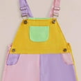 thumbnail image 4 of WUANDIXFA Toddler Boy Girl Romper Overall Shorts Contrast Color Suspender Romper Adjustble Shoulder Strap Baby Clothes (Pink, 2-3 Years), 4 of 4