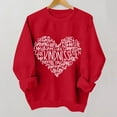 thumbnail image 2 of Women Valentine's Sweatshirt Love Heart Print Shirts Letter Printed Long Sleeve Crewneck Fall Plus Size Pullover Sweater, 2 of 3