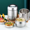 thumbnail image 2 of Fiambrera con Aislamiento de 1,5 L, Compartimento Apilable de 4 Capas, Contenedor de Almuerzo de Acero Inoxidable para Viajes Al Aire Libre, Acero Inoxidable 304, 2 of 9