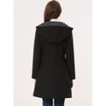 thumbnail image 4 of Abrigo de Invierno con Capucha y Botones para Mujer Negro L, 4 of 5