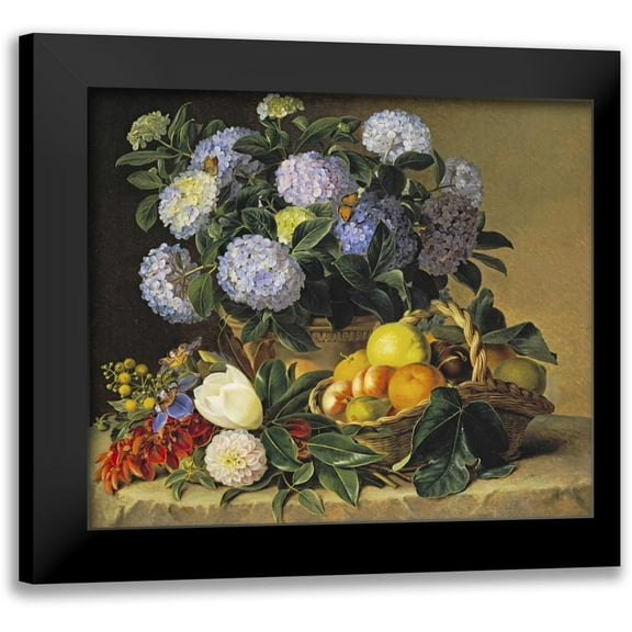 Jensen, Johan Laurents 13x12 Black Modern Framed Museum Art Print Titled - Hydrangea In An Urn