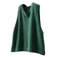 thumbnail image 4 of Delayuji Women's Knitted Sweater Vest Solid Color Hollow Pullover Vest Loose Casual Vest Womens Fashion Sweater Green, 4 of 6