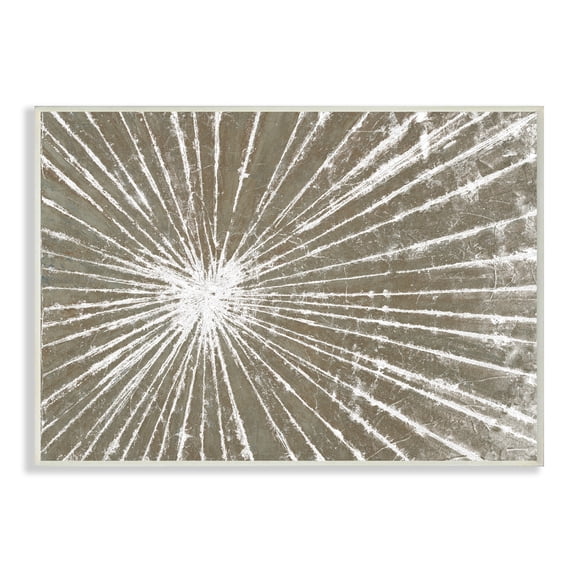 Stupell Industries Industrial Distressed Line Burst White Brown Wall Plaque by Studio W