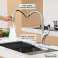 thumbnail image 6 of Boyel Living Kitchen Faucet with Pull Down Sprayer,3 Spray Patterns Single Handle Kitchen Sink Faucets Extended Pull Down Hose Faucets with Deck Plate Suit to 1 or 3 Holes Brushed Nickel, 6 of 11