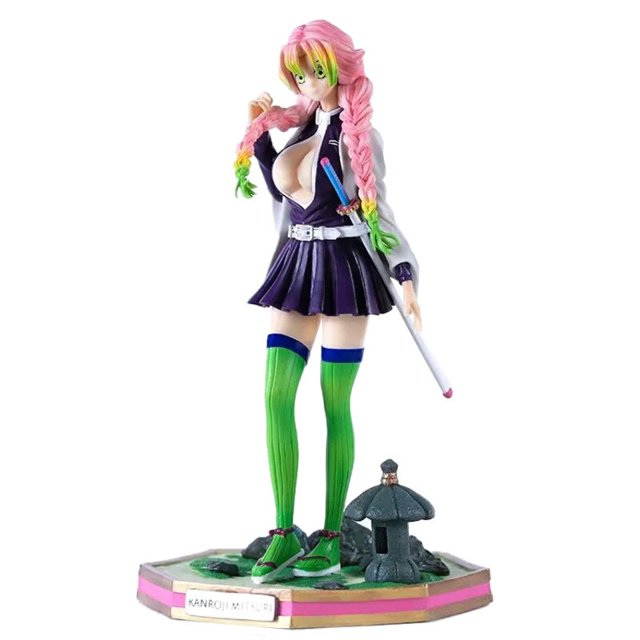 Estatua de Demon Slayer Kimetsu No Yaiba, modelo de estatuilla de Anime, figura de acción GK Mitsuri Kanroji, juguete de colección, amor Hashira Figma Fivean Figuras de anime