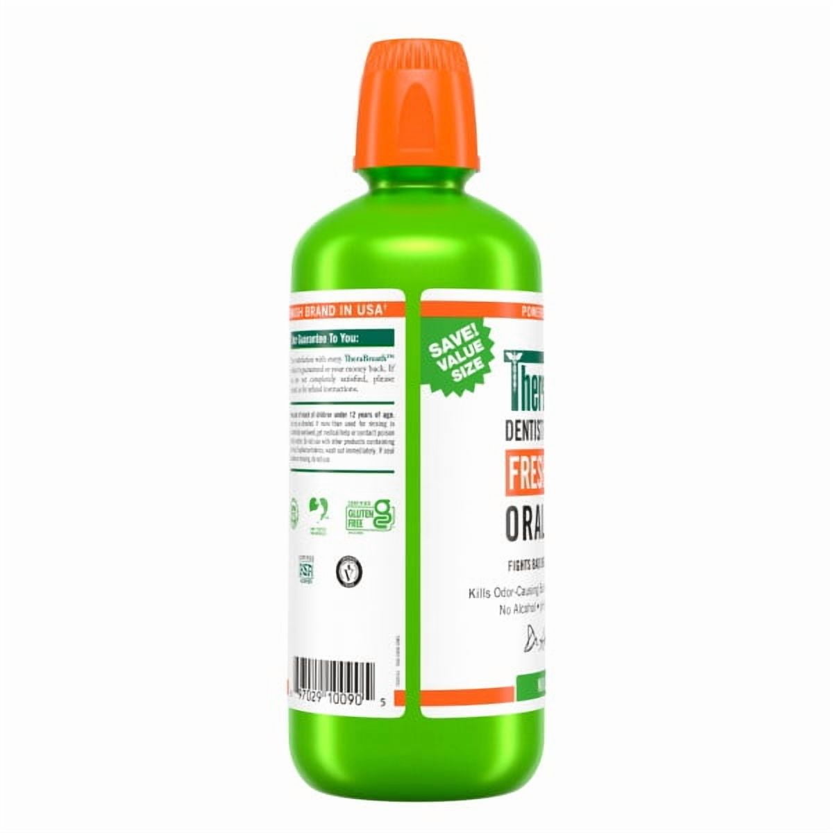 6 Pack - TheraBreath Fresh Breath Mouthwash, Mild Mint, Alcohol-Free, 1 Liter (33.8 fl oz)