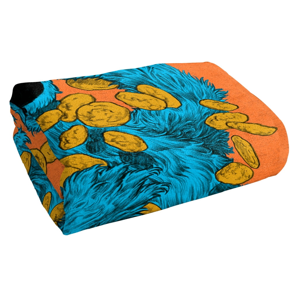 Sesame Street Cookie Monster Painted Officially Licensed Beach Towel 30' X 60'