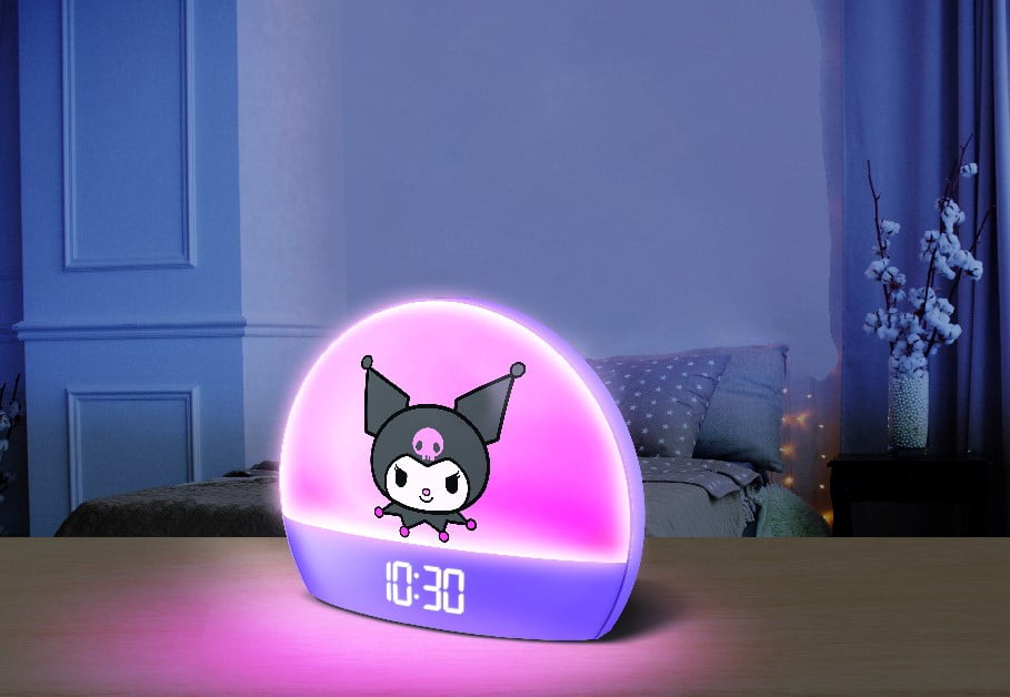 Hello Kitty Sunrise Alarm Clock - Multicolor Lights, USB Charging, LED Display, and Snooze Function