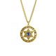 thumbnail image 1 of Collar yuxing con dije de estrella de David hebreo vintage inspirado en David Yurman Acero inoxidable Oro, 1 of 4