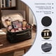 thumbnail image 3 of Bolsa De Cosméticos De Viaje Gran Capacidad Impermeable, Organizador Portátil Con Compartimentos Para Maquillaje Y Brochas, Neceser Mujer PU Cuero (Black), 3 of 4