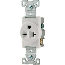 Cooper 1876W White Commercial Outlet Single Receptacle 20A 250V