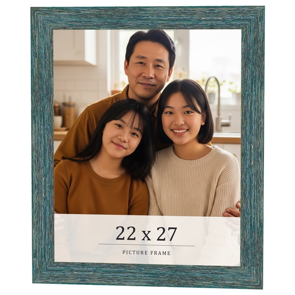 22x27 Frame Blue Rustic Barnwood Solid Wood Picture Frame Width 1.25 Inches | Interior Depth 0.5
