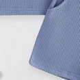 thumbnail image 6 of Splozh Boys Summer Outfit T-Shirt + High Waist Shorts Baby Boy Waffle Knit Set Toddler Kids,Blue,2-3 Years, 6 of 7