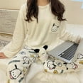 thumbnail image 3 of Anime Hellokittyed Autumn and Winter Coral Velvet Women's Pajamas Kawaii Sanrio Cinnamoroll My Melody Kuromi Warm Home Clothes, 3 of 9