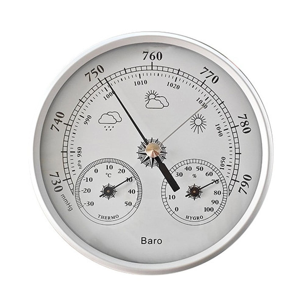 130Mm 3-In-1 Weather Station Thermometer, Hygrometer And Barometer