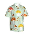 thumbnail image 3 of Xecao Mushroom Bee print Hawaiian shirt - a stylish short-sleeve button-down for men, perfect for casual beach and tropical outings., 3 of 9