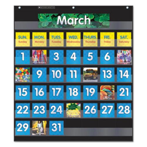 Monthly Calendar Pocket Chart 43 Pockets 25 X 27 75 Black Monthly Calendar Pocket Chart 43 Pockets 25 X 27 75 Black