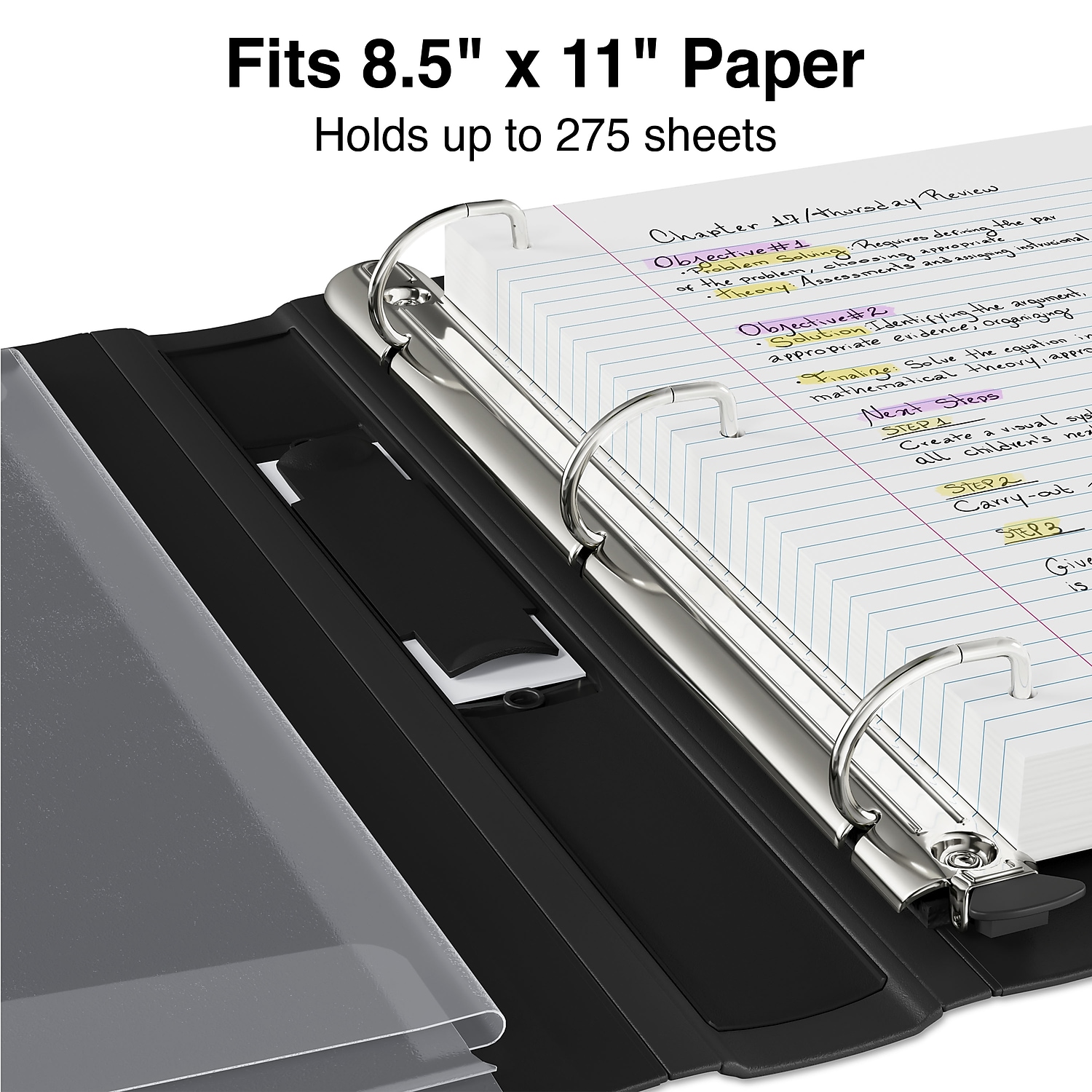 Staples 1" 3-Ring Better Binder Black 3/Pack ST55838-CCVS