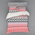 thumbnail image 2 of Vintage Duvet Cover Set, Style Pattern with Abstract Mayan Folk Image, Bedding Set with Shams and Fitted Sheet, 3 Sizes, by Ambesonne, 2 of 3