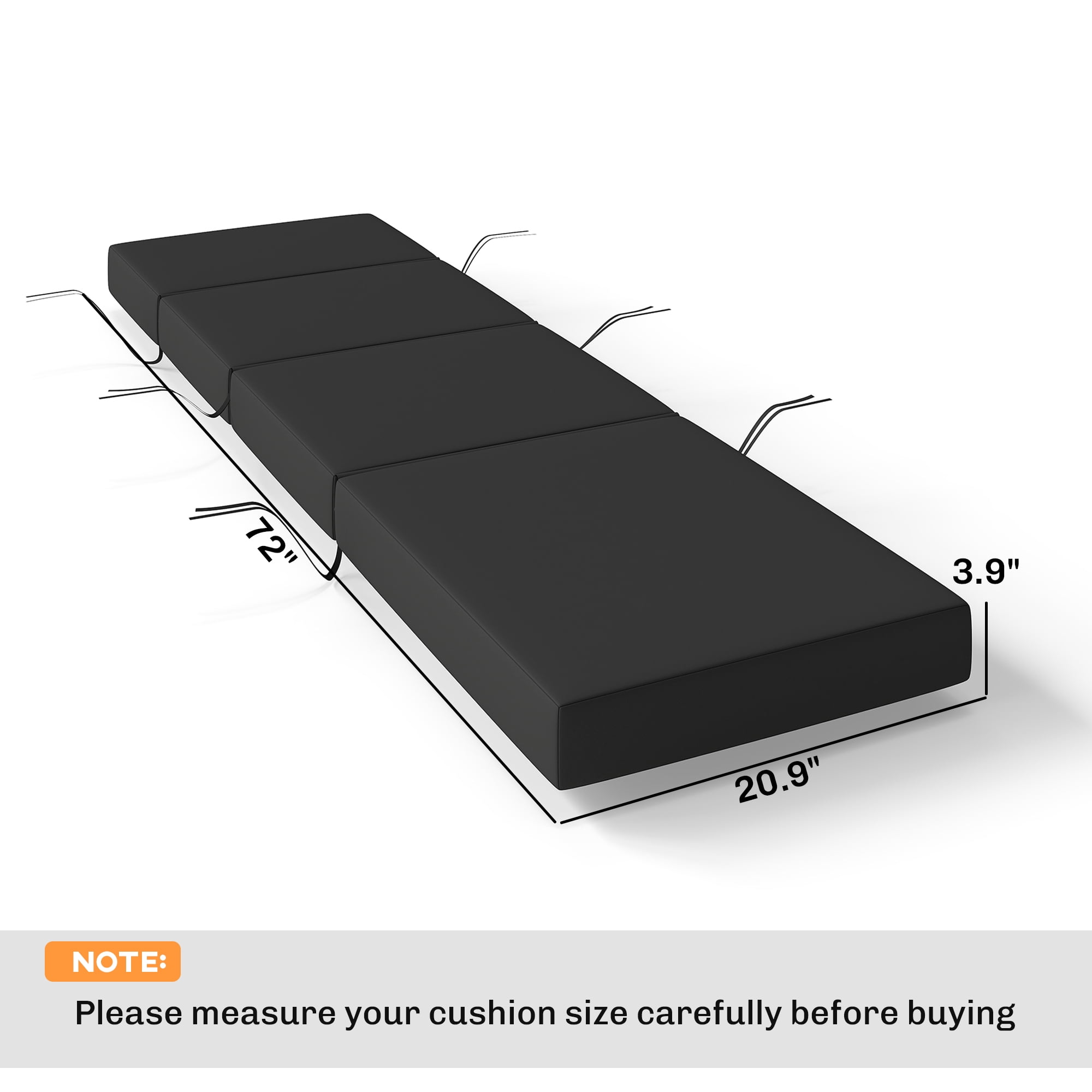 Alvantor Chaise Lounge Cushion 4" Lounge Chair Cushion for Outdoor 21" x 72 ",Gray
