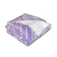 thumbnail image 3 of YFYANG Lightweight Warm Flannel Blanket, Watercolor Purple Stripes Throw Blanket for Bed, Sofa, Travel, Camping, 60"x50", 3 of 7