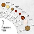 thumbnail image 6 of Magnetic Measuring Spoons Set of 9 Stainless Steel Dual-Sided Stackable Measuring Spoon Nesting Teaspoons Measuring Dry and Liquid Ingredients, Fits in Spice Jars Set of 9 - White, 6 of 8