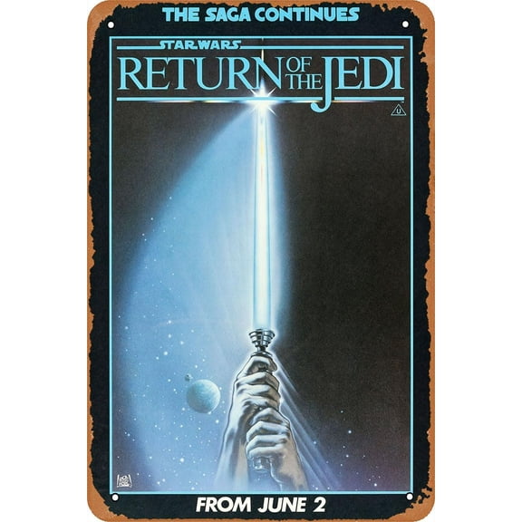 Return of the Jedi 1983 Horror Movie Poster Tin Sign Vintage Metal Sign Retro Wall Decor 12x8 Inches