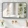 thumbnail image 2 of Gianna Anti-Fog Bathroom Wall Mirror – 24" x 36" Shatterproof Vanity Mirror with Rectangular Metal Frame, Black, 2 of 5