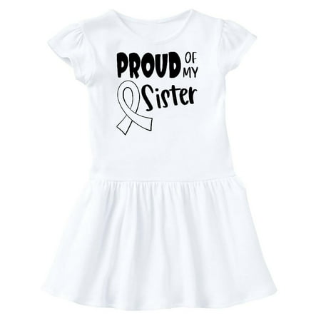 

Inktastic Proud of my Sister Blindness Awareness White Ribbon Gift Toddler Girl Dress