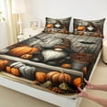 thumbnail image 3 of Manfei Halloween Gnome Bed Sheets 4pcs for Kids, Pumpkin Lantern King Sheets, Festival Black Bat Sheet Set, Super Cozy Room Decor, 3 of 6