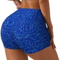thumbnail image 1 of Fotbe Blue Circles Mosaic Shorts Sin Costuras – Shorts Deportivos de Cintura Alta para Mujer, Elásticos para Gimnasio, Yoga, Running o Ciclismo-Large, 1 of 8