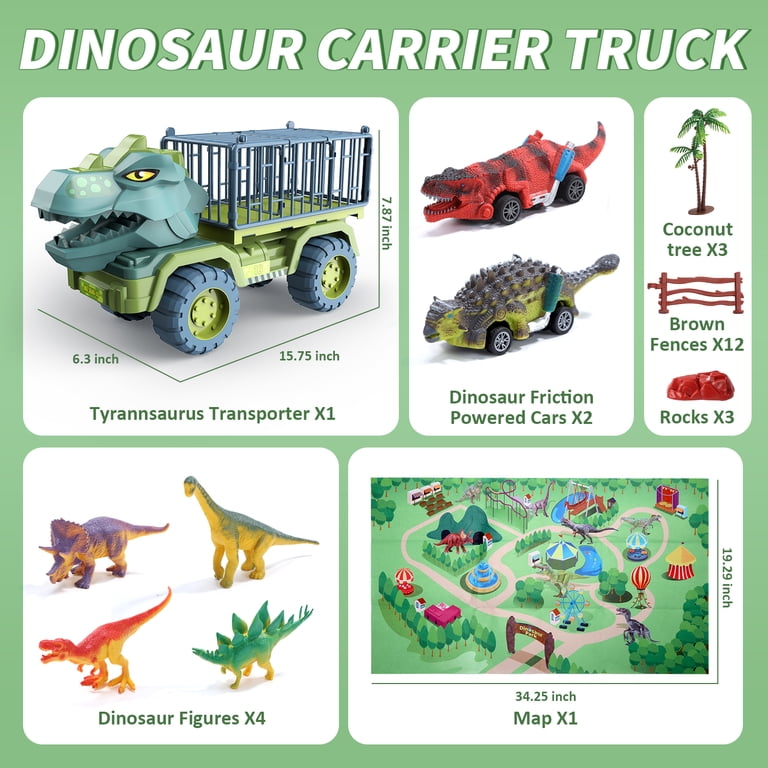 JoyStone Dinosaur Transport Truck Playset with Playmat photo 2