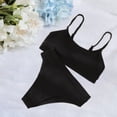 thumbnail image 4 of Traje de baño para mujer Bikini de empalme Traje de de talle alto Ropa Negro, 4 of 8
