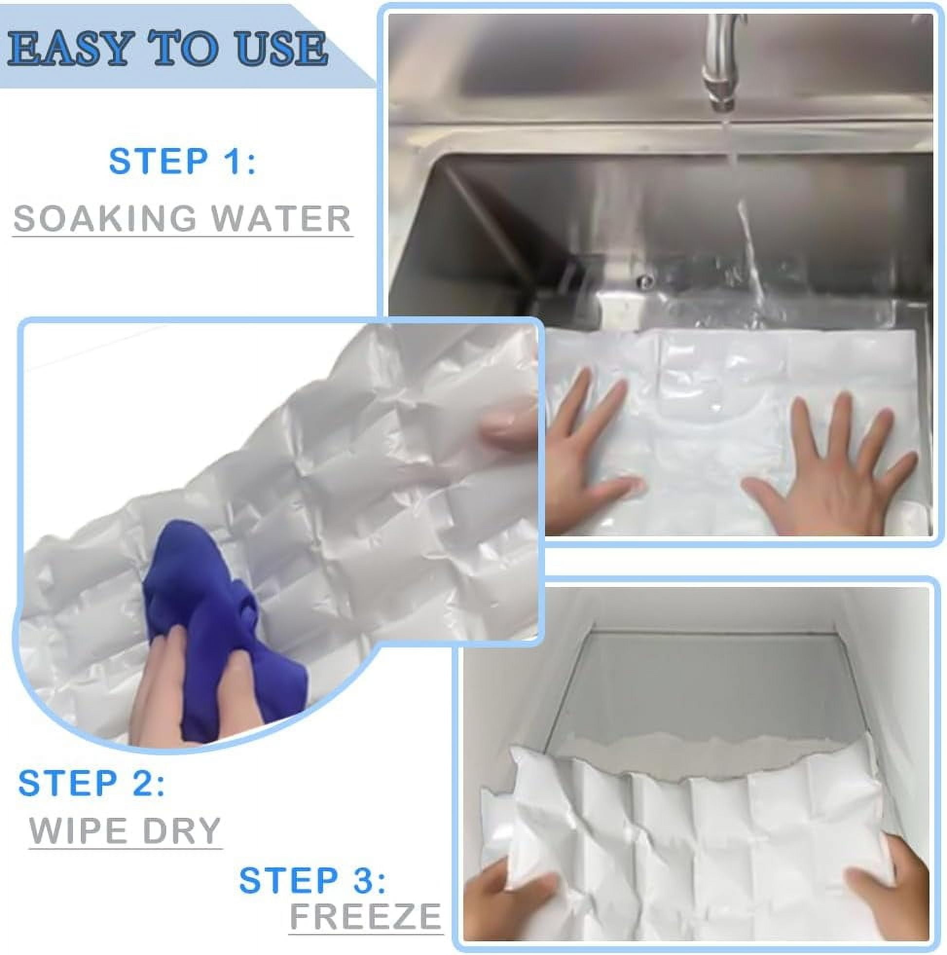Ice Sheets for Coolers Reusable - Sheets - Ice Mat with Flexible 96 Ice Cube Packs - Ice Blanket Large Flat Freezer Long Lasting s for Cooler