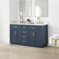 thumbnail image 3 of Gavino 60" Wood Vanity in Royal Blue with Composite Stone Top no Mirror, 3 of 14