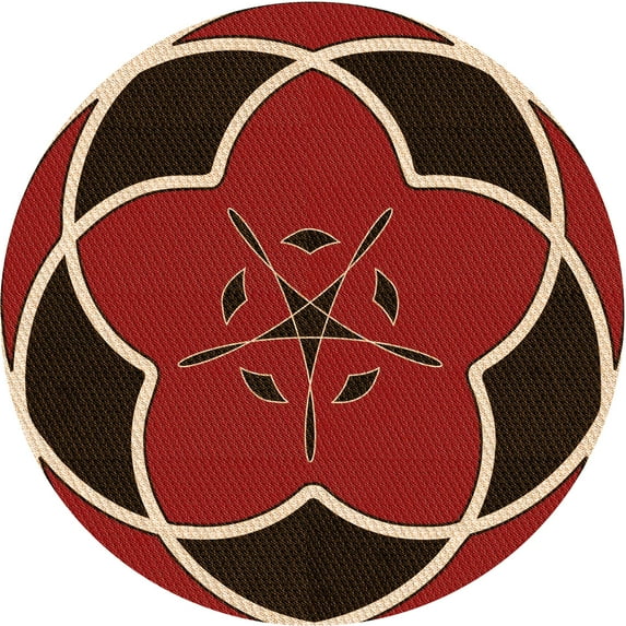 Ahgly Company Indoor Round Patterned Light Copper Gold Area Rugs, 7' Round