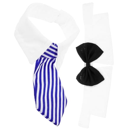 UPOUART 1 Set of Bow Tie Collars for Pets Blue Adjustable Decorative Dog Ties for Small Dogs
