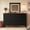 Black, variant on May in Color Fluted 6 Drawer Dresser, Wide Modern Chest of Drawers, Large Wood Storage Cabinet Organizer for Bedroom, Living Room, Hallway, Entryway, Beige