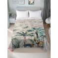 thumbnail image 4 of Summer Palm Trees Flat Sheets Only Queen Size, Soft Breathable Bed Top Sheets for Mattress, Vintage Botanical Tropical Leaves Luxury Bedding Flat Sheets for Home Hotel Bedroom Bed Protection, 4 of 9