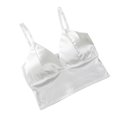 thumbnail image 4 of Sujetador sexy para mujer, chaleco pequeño, top de tubo sedoso, ropa interior de verano con cuello en V, color blanco Noticed AP001263-01B, 4 of 7