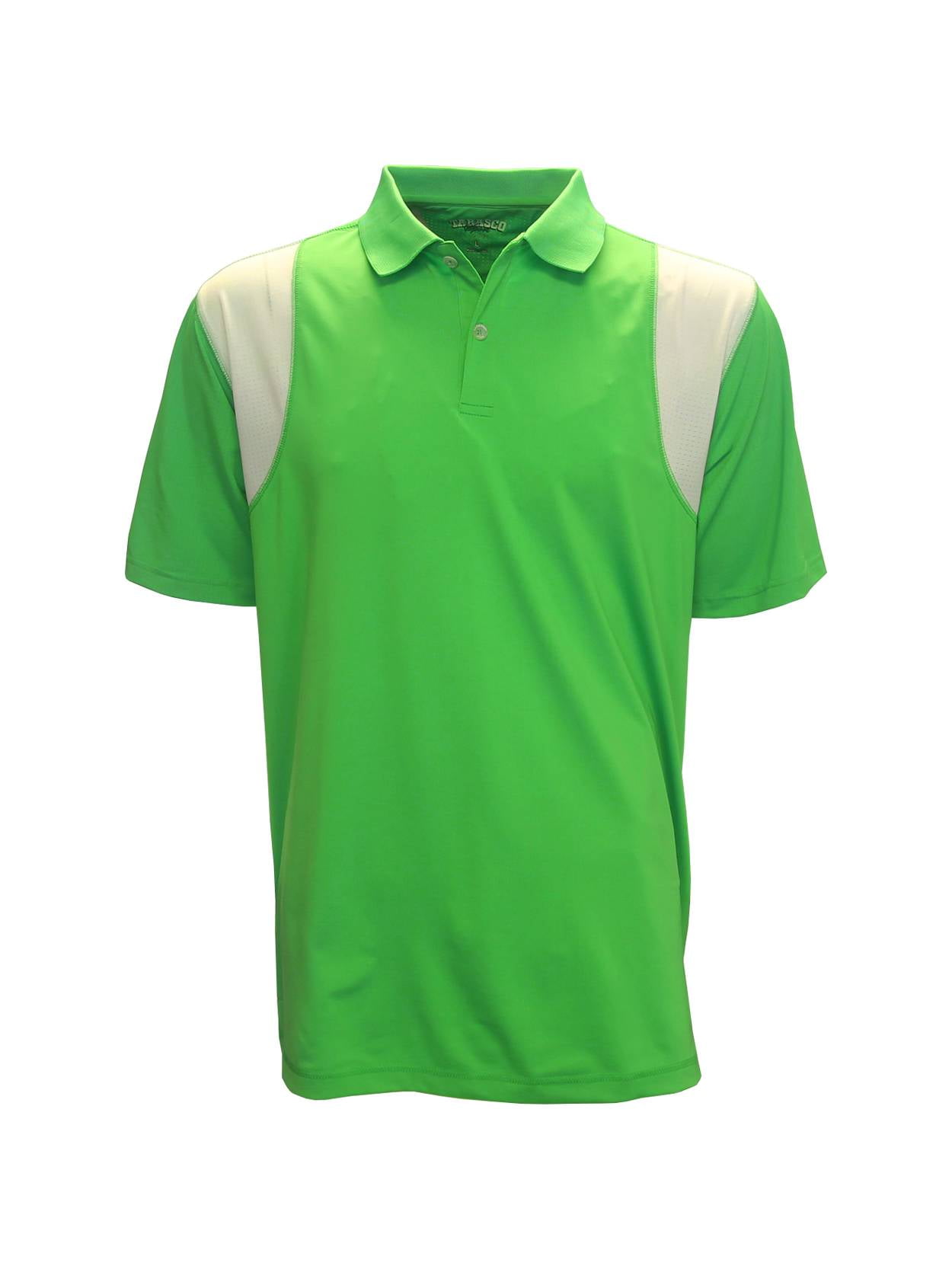Tabasco Pieced Mesh Polo Golf Shirt, Medium Lime Green/White