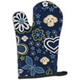 thumbnail image 1 of TRAHOO-BB5109OVMT Fleurs Bleues Buff Caniche, Grand, Mitaine de Four Multicolore, 1 of 4